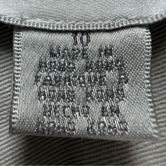 VTG Y2K Annex Casual Corner Cream Denim Maxi Dress Notched Collar Flaw SZ 10 - Picture 11 of 13